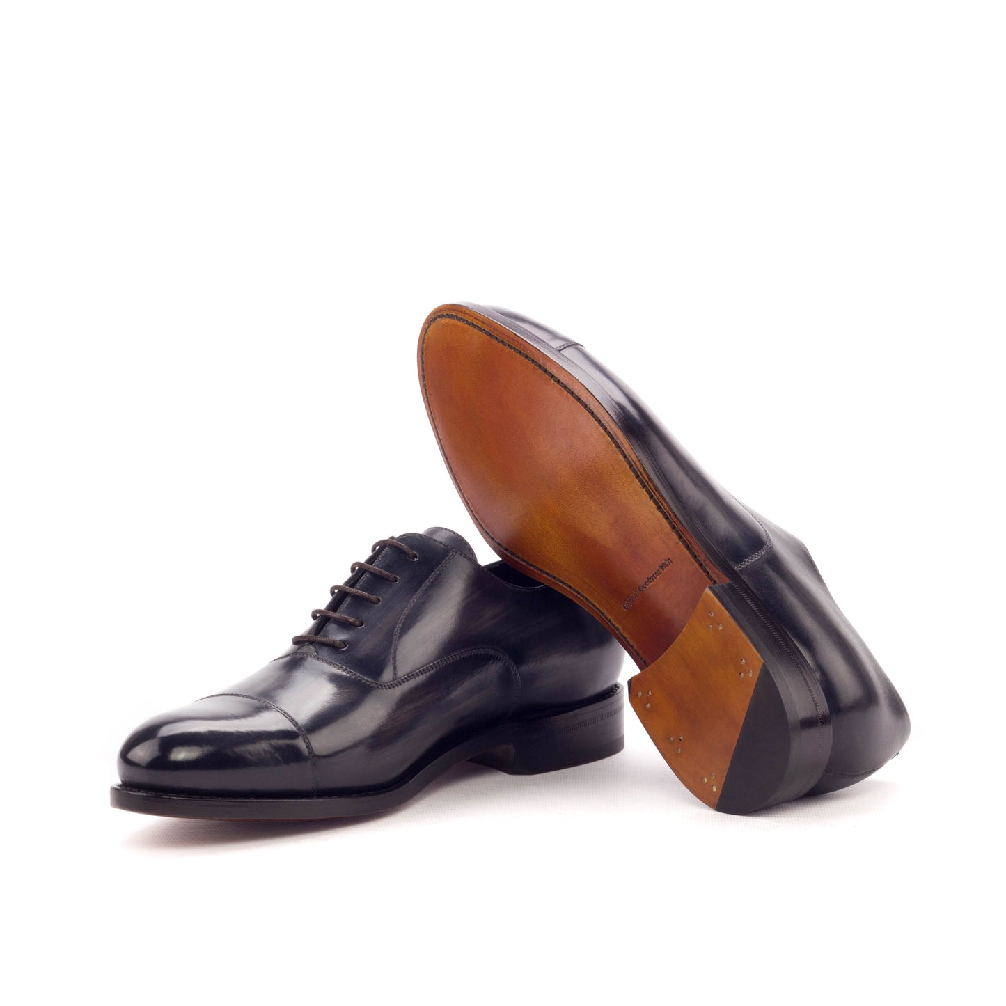 Captoe Oxfords Grey Black Patina