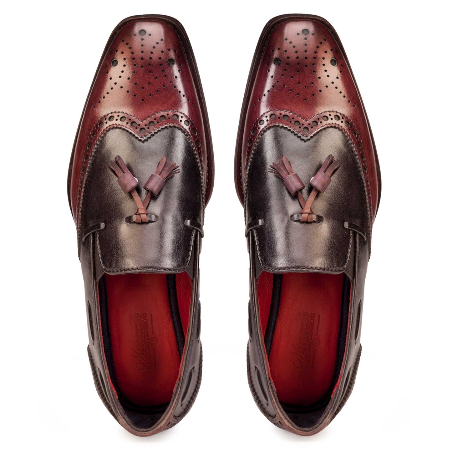 Wingtip Loafer Burgundy and Charcoal