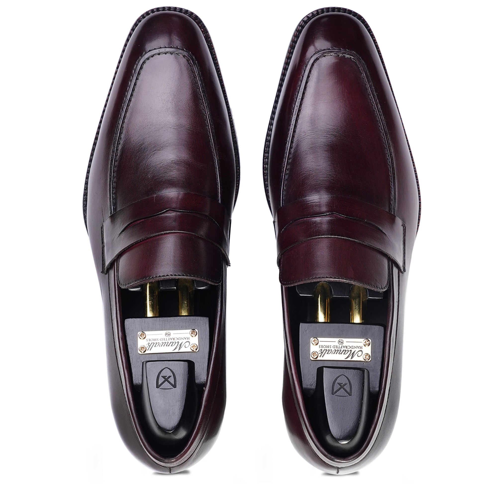 Top view of Dark Brown colour Double Monkstrap formal shoes in leather with Blake stitched leather sole